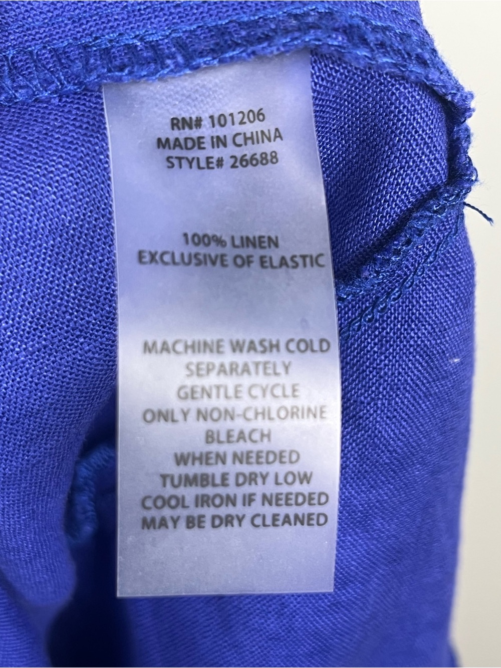 Soft Surroundings blue 100% linen tiered elastic waist pull on skirt, medium. - Picture 4 of 4